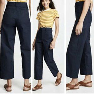 Point Sur J Crew Navy Cropped Wide Leg Pants